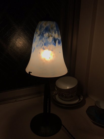 ドーム兄弟　フランス製　アールデコランプ　1925~1930年　鍛鉄製土台