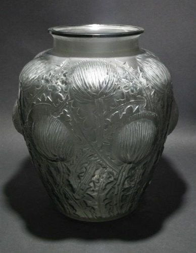 １８１　ルネ・ラリック　灰色ガラス　‘Domremy’の花瓶