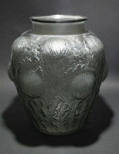 １８１　ルネ・ラリック　灰色ガラス　‘Domremy’の花瓶