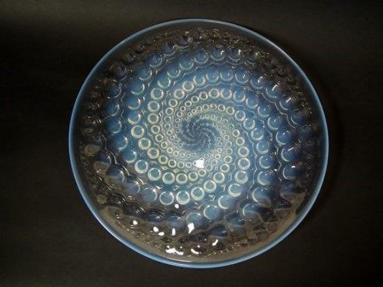 193 ルネ ラリック オパルセントガラス 皿 「Volutes（渦巻き