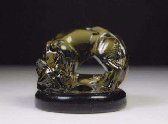 ２００　ルネ　ラリック　「RENARD（キツネ）」シーリングスタンプ　ブラウンガラス製　1926年