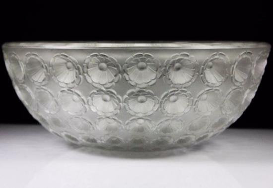 ２０２　ルネ　ラリック　Rene Lalique　ヌムール（Nemours）　アールデコ様式　クリスタルガラスボウル　1929年製