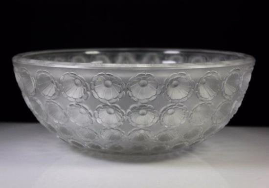 ２０２　ルネ　ラリック　Rene Lalique　ヌムール（Nemours）　アールデコ様式　クリスタルガラスボウル　1929年製