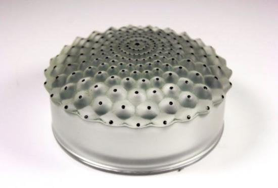 ２０８　ルネ　ラリック　ガラス製　「CACTUS（サボテン）」　パウダーボックス　青色すりガラス　1920-1945