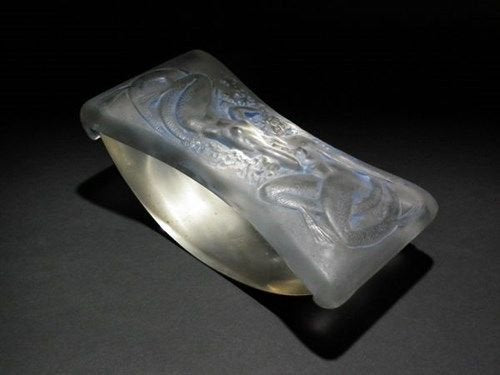 ２１４　ルネ　ラリック　青色ステンドガラス　「Deux Sirenes(向かい合う2人のセイレーン)」　インクボックス