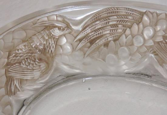２４０　ルネ　ラリック　オーバル皿　ニワシドリ
