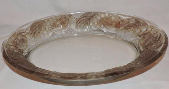 ２４０　ルネ　ラリック　オーバル皿　ニワシドリ