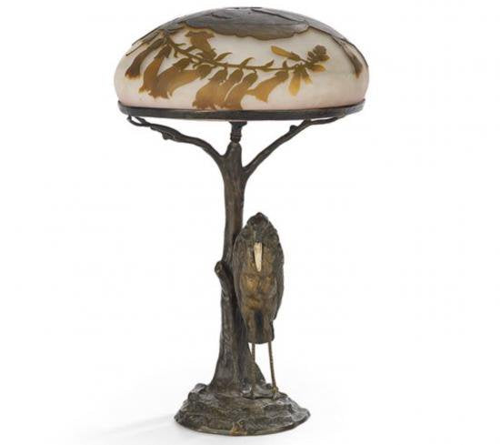 ０６４　エミールガレ　フレンチカメオのガラスランプ