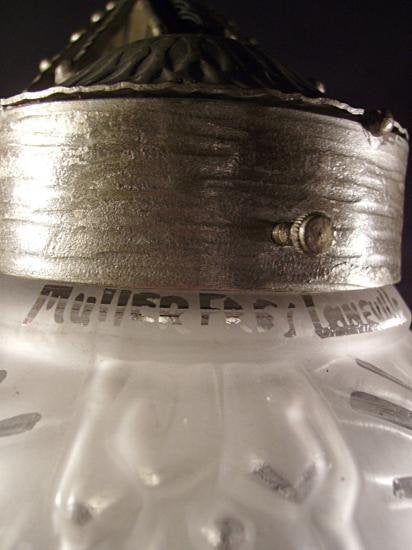 ０３４　ミューラー兄弟　アールデコ　鍛鉄のランプ　ボールとクジャク