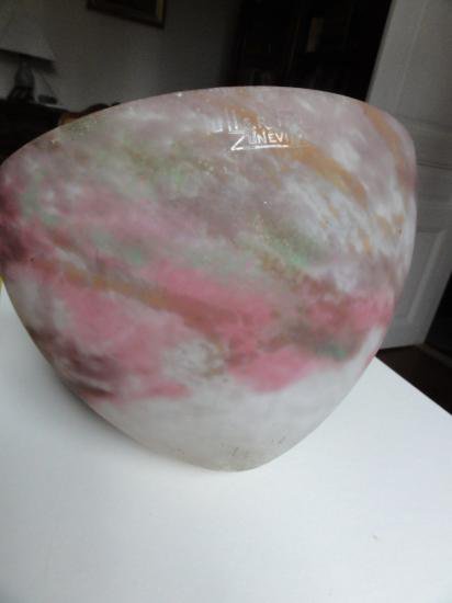 ミューラー兄弟　薄紫のシェードとバラの錬鉄の大きなシャンデリア