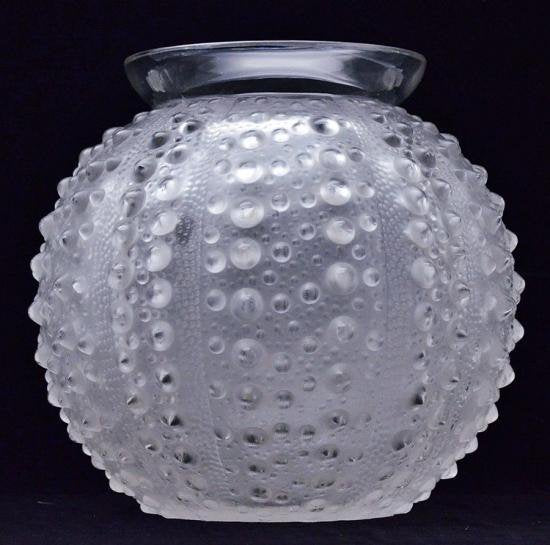 ２８２　ルネ・ラリック　アートガラス　ウニの花瓶