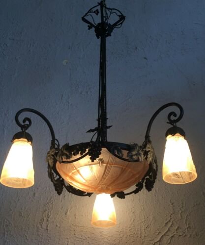 ミューラー兄弟　アールデコ　幾何学文様のシーリングランプ