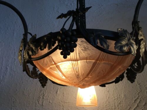 ミューラー兄弟　アールデコ　幾何学文様のシーリングランプ