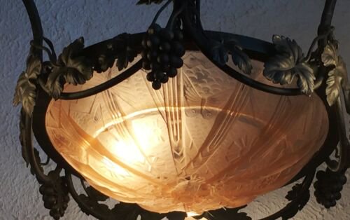 ミューラー兄弟　アールデコ　幾何学文様のシーリングランプ