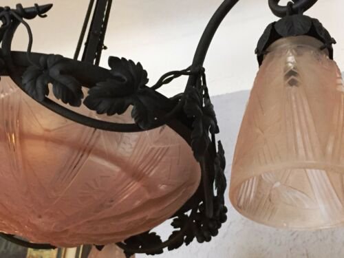 ミューラー兄弟　アールデコ　幾何学文様のシーリングランプ