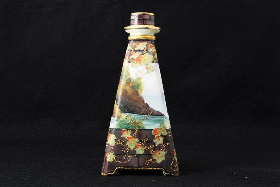 ０８２　オールドニッポン・ノリタケ 湖畔風景画 燭台