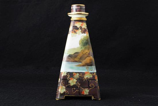 ０８２　オールドニッポン・ノリタケ 湖畔風景画 燭台