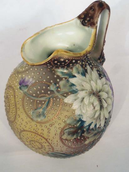 ０８４　オールドニッポン　ノリタケ　菊模様水差し型花瓶