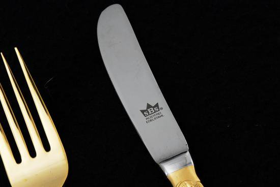 ゾーリンゲン 23k 24k カトラリーセット 008 ゾーリンゲン 23/24K純金P.ドイツ カトラリー70本