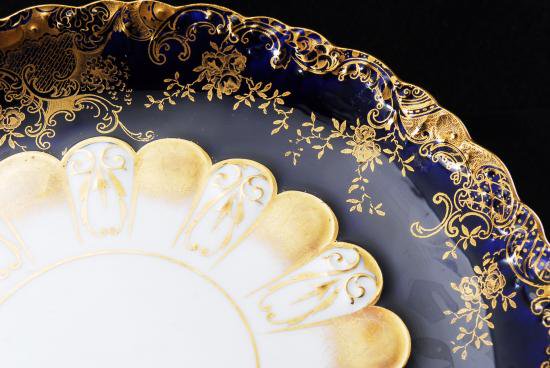 １４７　エインズレイ 金彩コバルト プレート 20cm