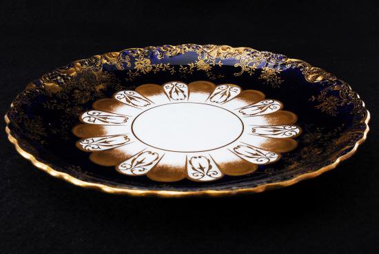 １４７　エインズレイ 金彩コバルト プレート 20cm