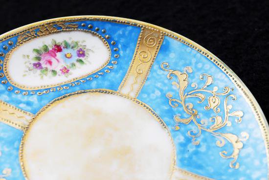 ０９６　オールドノリタケ・金盛花柄 カップ＆ソーサー