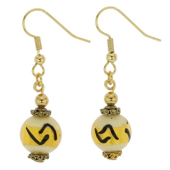 ５５２　ベネチアングラス　アンティコ・テソーロ　ボールピアス