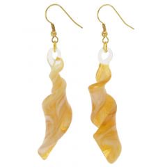 ５６２　ベネチアングラス　ベネチアンマーブルスパイラルピアス