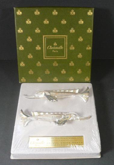 ２１１　クリストフルChristofle チョウザメの形のナイフレスト　2つセット