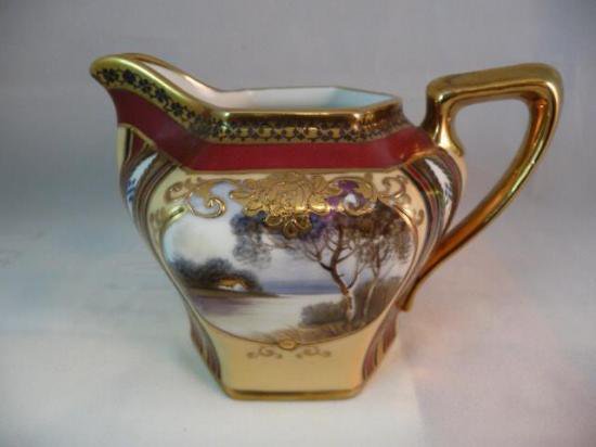 １１４　オールドノリタケ　水辺風景のティーセット　15点