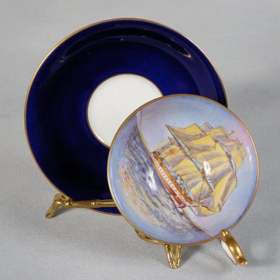 １５６　エインズレイ　帆船のティーカップ＆ソーサー