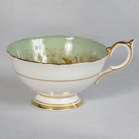 １５８　エインズレイ　果物のティーカップ＆ソーサー　セージグリーン