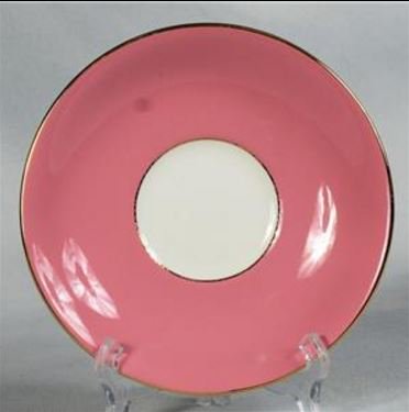 １６４　エインズレイ　アテネ形ペンブロックパターン　ティーカップ＆ソーサー　ピンク