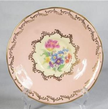 １６５　エインズレイ　花柄のティーカップ＆ソーサー　パステルピンク