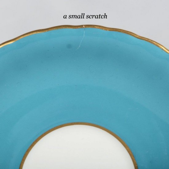 １７０　エインズレイ　果物柄のティーカップ＆ソーサー　水色