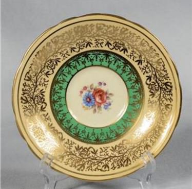 １７１　エインズレイ　花のティーカップ＆ソーサー　黄＆緑