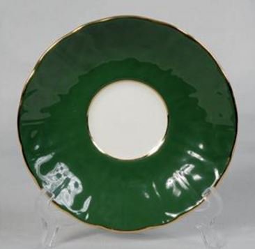 １７６　エインズレイ　朝顔のティーカップ＆ソーサー　深緑色