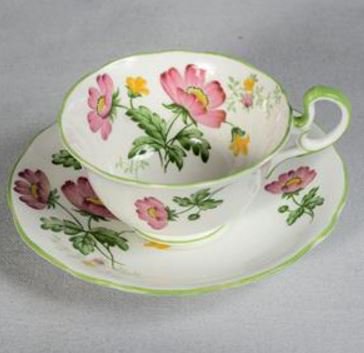 １８０　エインズレイ　お花のティーカップ＆ソーサー＆サイドプレート　1925年製
