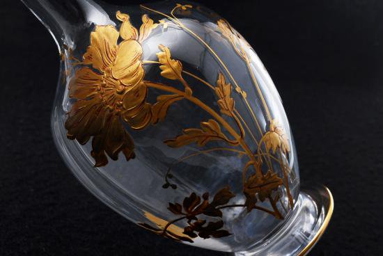 ０６０　オールドバカラ baccarat ジャポニズム ダリアの花 金盛 デカンタ＆グラス3客セット