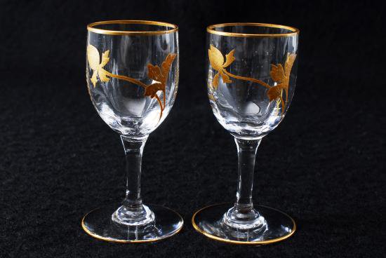 ０６２　オールドバカラ baccarat ジャポニズム 花 金盛グラス２客セット