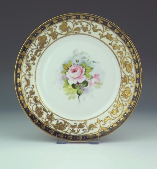 １１９　オールドノリタケ　アール・デコ調　磁器　－手塗りの花3セットー