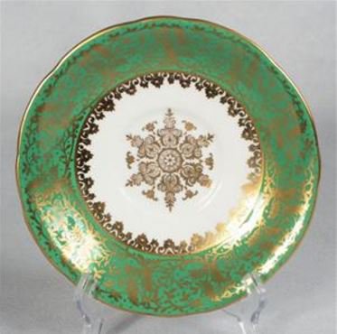 １８６　エインズレイ　ティーカップ＆ソーサー　緑／白