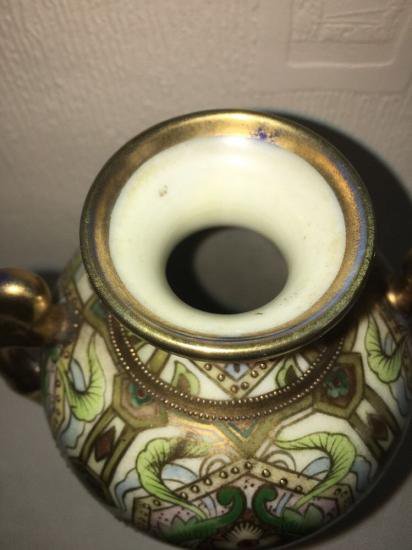 １３０　オールドノリタケ　金メッキ　花瓶・壺