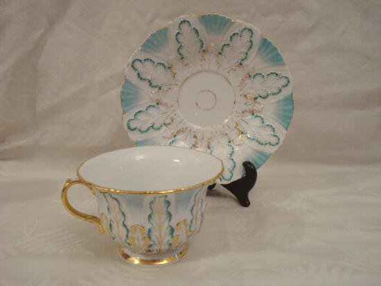 １１５　マイセン　Bフォーム １級品 カップ＆ソーサー　ミントグリーン