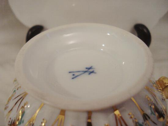 １１５　マイセン　Bフォーム １級品 カップ＆ソーサー　ミントグリーン