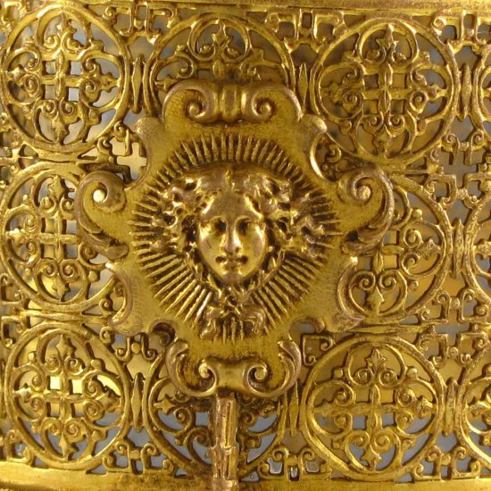 ０９１　バカラガラス　フランスエンパイア調　銅メッキ　オルマール　花瓶