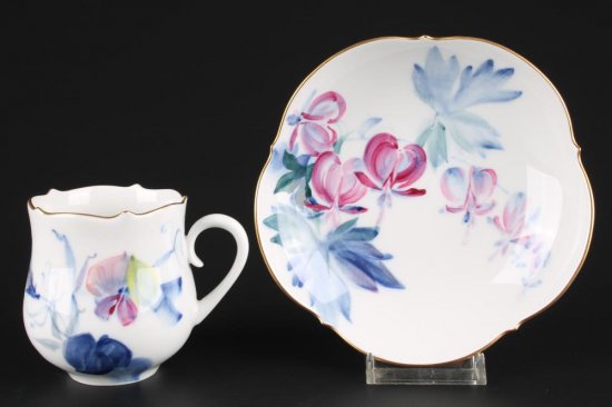 １５７　マイセン　花模様のコーヒーカップ＆ソーサー