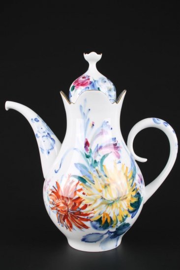 １５８　現代マイセン　菊花模様のコーヒーポット
