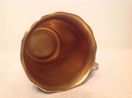 ０２０　コールポート　純銀ホルダー付きコバルトブルーとゴールドのカップ＆ソーサー