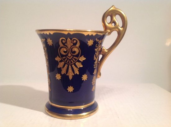 ０２１　コールポート　コバルトブルーとゴールドのカップ＆ソーサー